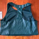 Tahari  Sport Women's Active Faux Leather Racerback Cropped Tank green 1X Photo 3