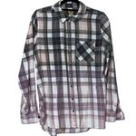 True Craft  women's size large long sleeve button up plaid flannel pink grey NWT Photo 8