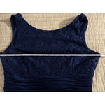 JH‎ Navy Blue Formal Maxi Dress Sleeveless Lace Bodice Women's Size 12 Photo 3