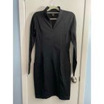 Athleta  Sweater Dress Medium Black Quarter Zip Bodycon Sporty Office Preppy Photo 2