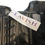 Lavish NWT,  by Daisy Hustler Hollywood Faux Leather & Fishnet Corset, Sz… Photo 6