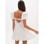 For Love & Lemons Becca White Eyelet Puff Sleeve Mini Dress XL NWT Photo 14
