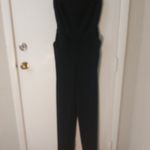 The Limited  Strapless Black Jumpsuit Gold Belt M Classic Mimimalist Retro Glam Photo 3