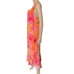 Sag Harbor Plus Size Orange Boho Tropical Summer Floral Two Piece Top Dress Set Photo 3