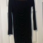 Princess Polly  cinched front black long sleeve dress Photo 0