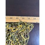 Luxe Italian Viscose Net Scarf Shawl Metallic Gold Brown Green Fringe Photo 5