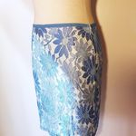 Lace Blue Pencil Skirt Photo 3