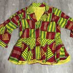 Shenbolen Top Womens Size XS Maxi Flared Long Shirt African Print D Photo 0