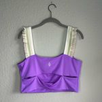 Free People 💜 by FP Movement Time Out Purple Crop Tank Top with Ruffle Straps Photo 6