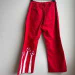 Big Bud Western Paint Stamped Mushroom Red Jean Pants Size Medium Boho Whimsical Photo 5