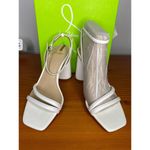 Sam Edelman Kia Women's open toe heels white leather 10 wide Photo 1