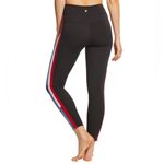 Spiritual Gangster Ankle Zip Track Pants with Red White & Blue Stripe, Size XS Photo 1