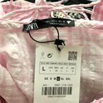 ZARA  Textured Plaid Midi Dress with Side Slit in Pink / White Photo 12