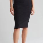 James Perse  NWOT Black Ribbed Jersey 95% Cotton Pencil Midi Skirt in Size 2/Med Photo 0