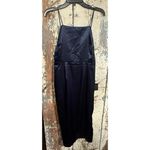 NWT Lulu's Kaisley navy Blue Satin Backless Midi Dress Medium Photo 3