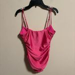 JONATHAN SIMKHAI Satin Ruched Cup Underwire Dragon Fruit Swimsuit Photo 8