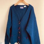 April Cornell Vintage Wool Cardigan Knit Sweater Blue Button Front sz L Size L Photo 0