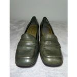 Predictions Vintage Green Leather Block Heel Chunky Loafers 7.5 Photo 1