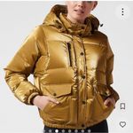 Blanc Noir Gold Metallic Puffer Jacket Size M EUC Missing Hood Size M Photo 0