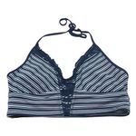 Mossimo Supply Co Mossimo Crochet Halter Removable Cups Striped Navy Blue White XL Photo 0