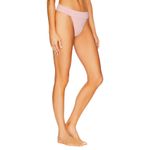 We Wore What Cheeky High Leg Bikini Bottom in Solid Baby Pink Medium New Womens Photo 1