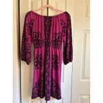 Max edition  Boho Peasant Dress – Size Medium – Purple & Black Floral Paisley Photo 6