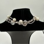 Henri Bendel Socialite Long Double Strand Silver Chain Necklace Charms Pearls Photo 3