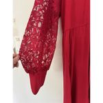 Torrid NWT Red At The Knee Jersey Lace Sleeve Mock Neck Skater Dress Size 1X Photo 6