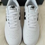 New Balance BB80 Low-Top Leather Sneakers, White/Black, Size 10.5/EU 42.5 Photo 2