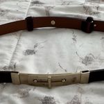 Club Monaco  leather Brown Belt with gold buckle, size XS elegant classic boho Photo 12