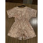 Raga Anthropologie  Sariah Sequin Sparkle Romper shorts dolman sleeves v neck XS Photo 2