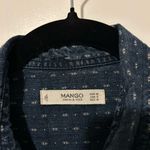 Mango Blue Patterned Denim Shirt Photo 1