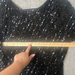 H&M Women Size XL Black long sleeve sequence open back elegant short dress Photo 1