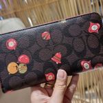 Coach Long Zip Around Wallet In Signature Canvas With Ornament Print Photo 5