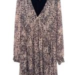 All Saints Kiana Patch Animal Print Long Sleeve Mini Dress Size Medium Photo 4