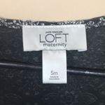 Loft  Maternity Women’s Boho Floral Faux Wrap White Black Long Sleeve Shirt Photo 6