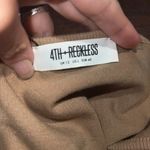 One Shoulder crop Tank Top LARGE 4TH + Reckless beige sleeveless NWT Tan Photo 7