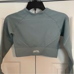 AYBL NWT  Reflex Seamless Long Sleeve Crop Active Workout Top Teal Sz Small Photo 9