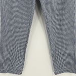 Free People  Kate Gingham Pants Navy White 100% Cotton Straight‎ Leg Size Medium Photo 4