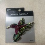 Off Park Collection‎ Pink Green Hummingbird Rhinestone Brooch Pin Pendant Photo 1
