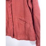 Flax  Burnt Orange Button Front Lagenlook Jacket Top 2 Pockets Size P US 4-6 Photo 5