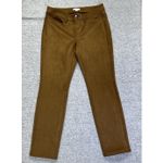 J. Jill Women's New Faux Suede Luxe Taylor Pants Ankle Straight Slim Leg 2P Brown Photo 1