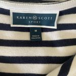 Karen Scott Women T-shirt Dress Navy Striped M Blue White Casual Preppy Coastal Photo 1