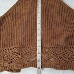 Jolie & Joy Cropped Crochet Halter Top LaceUp Coconut Brown CottageCore 90s Sz L Size L Photo 5
