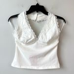 Edikted  Carolyn Lacy Stretch Cotton‎ Halter Top White S Photo 2