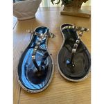 Wild Diva Size 11 Black Rhinestone & Studded Jelly Faux Leather Sandals Photo 3