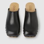 COS Napa Leather Clogs with Sustainab Wooden Sole with Tonal Studs Black Size 8 Photo 2