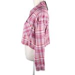 Stanton Arden Plaid Flannel Button Down Medium Cropped Wine New Photo 8