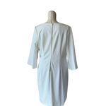 DKNY NWT   Plus Size Solid Knit Boat Neck Tulip Sleeve Sheath Dress White SZ-14W Photo 5