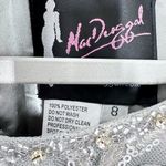 Mac Duggal Floral Embroidered Illusion Long Sleeve Gown Platinum Silver NWT 8 Photo 7